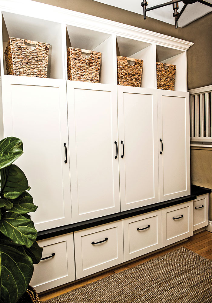 Shaker style mudroom cabinets