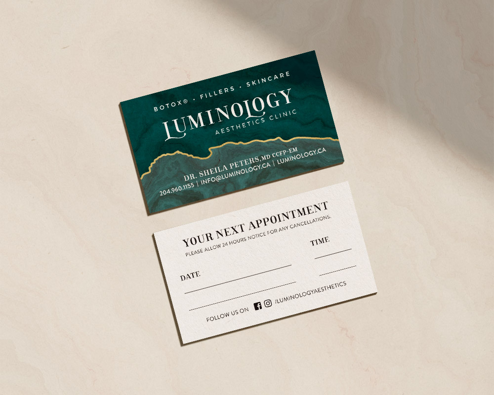 Luminology Medical Clinic Business and Appointment Card