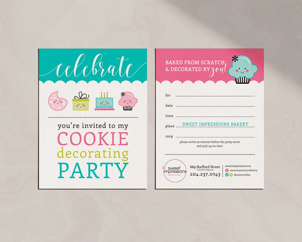 Sweet Impression Bakery Birthday Party Invitation Design